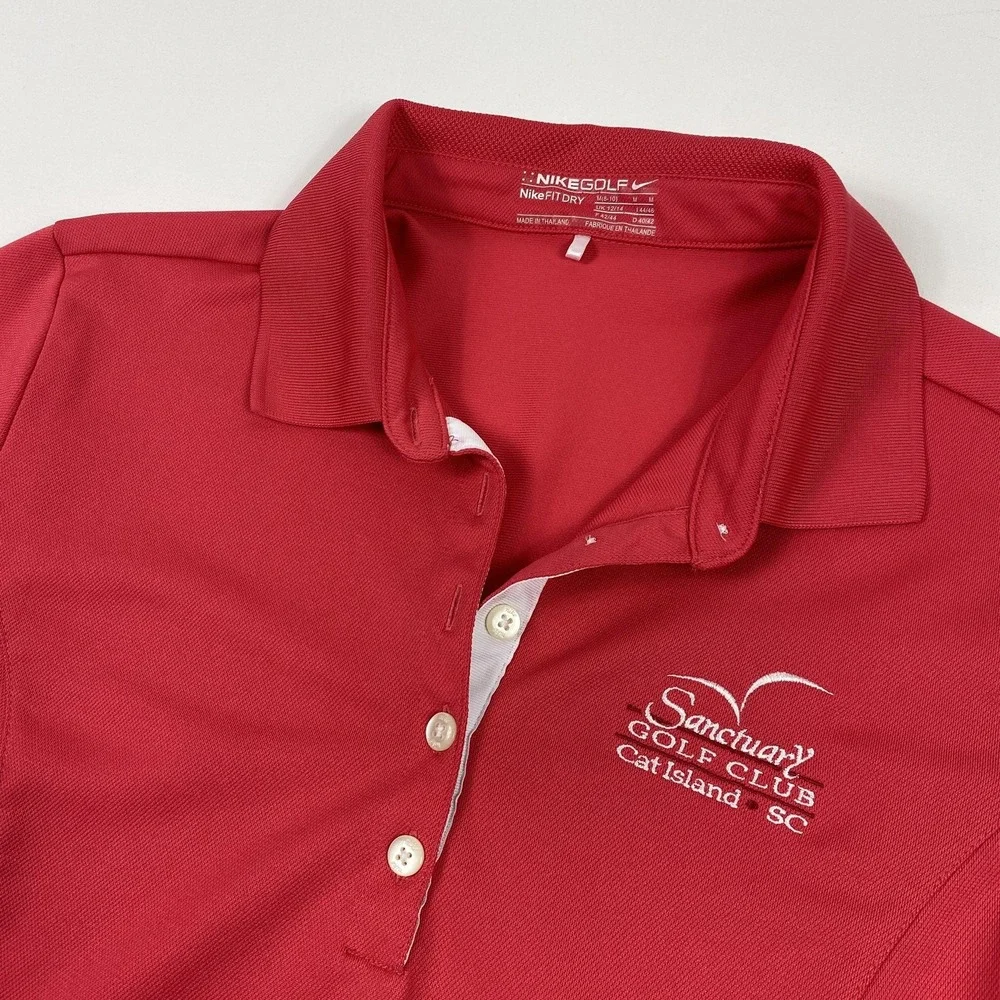 Nike Golf Polo Shirt Womens Medium Sanctuary Cat Island SC Long Sleeve Dri-Fit